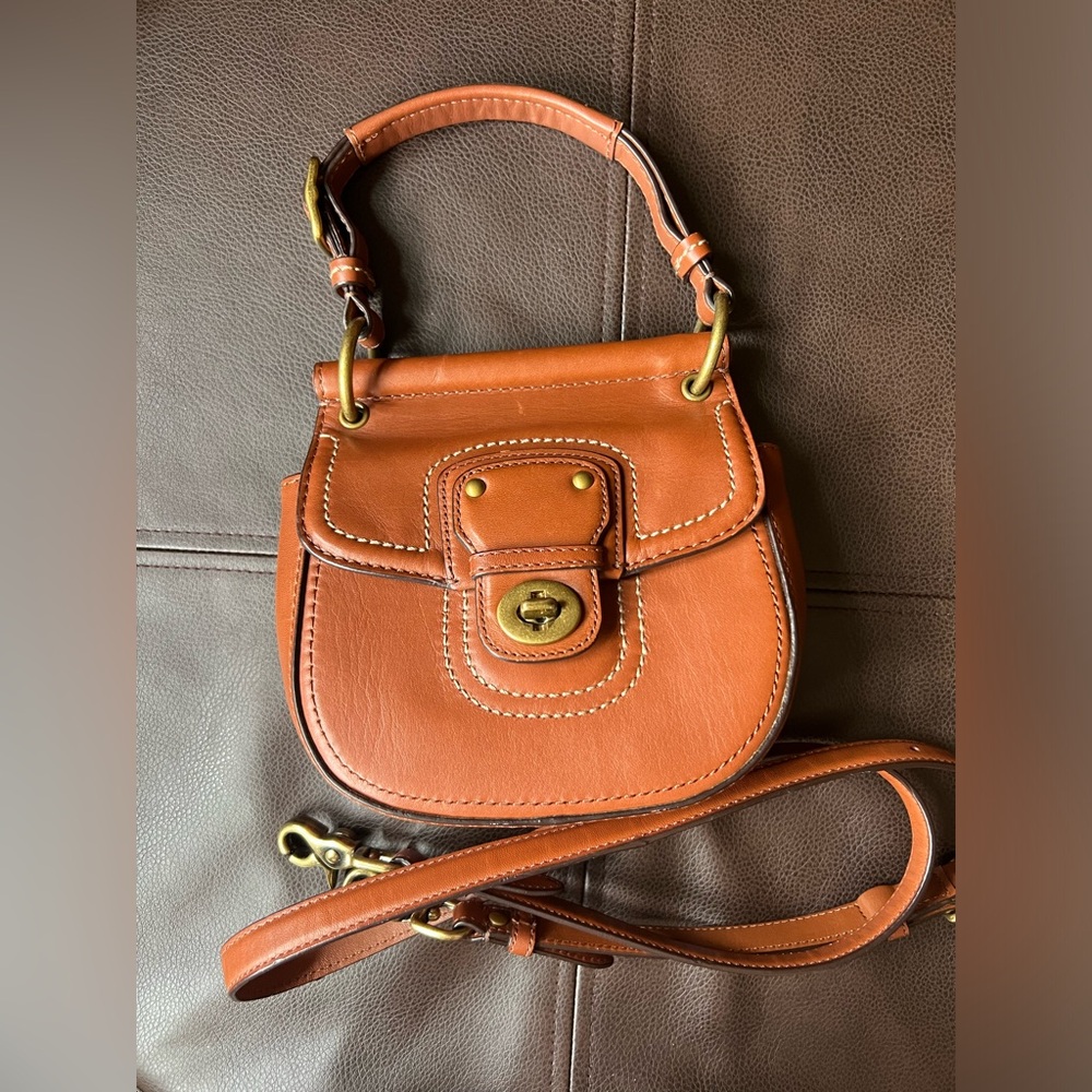 Coach Vintage Leather Mini Willis Royal Tan Cognac Cross Body 70th Anniversary